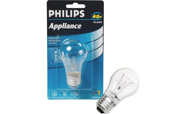 Philips 40W Clear Medium A15 Incandescent Appliance Light Bulb 